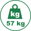 hmotnost 57 kg