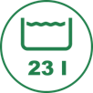 Zásoba vody: 23 l