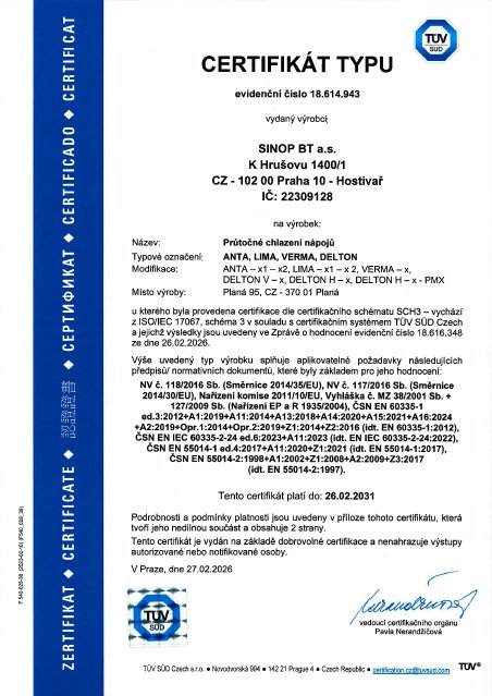 Průtočný chladič nápojů DELTON